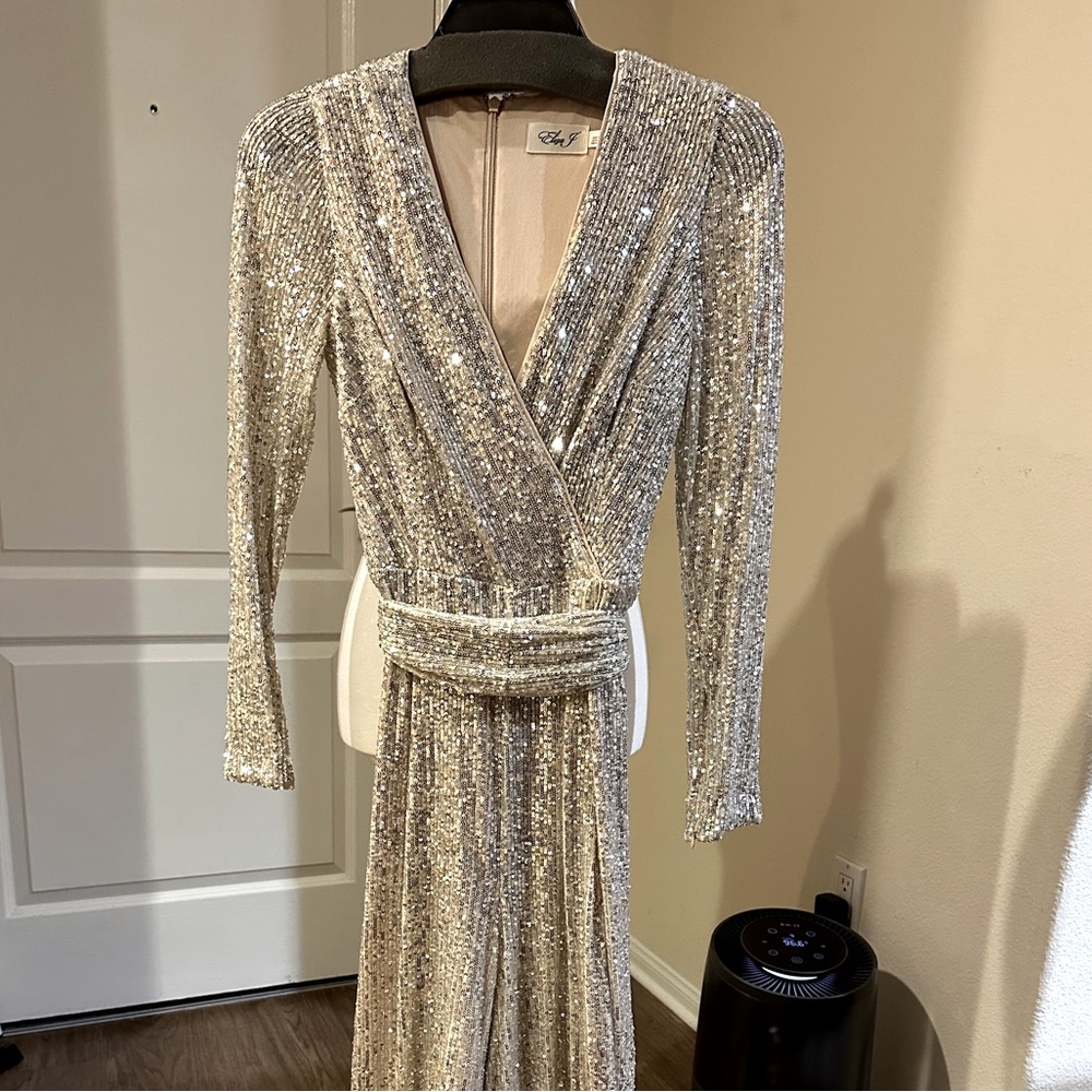 Silver Sequins Jumpsuit